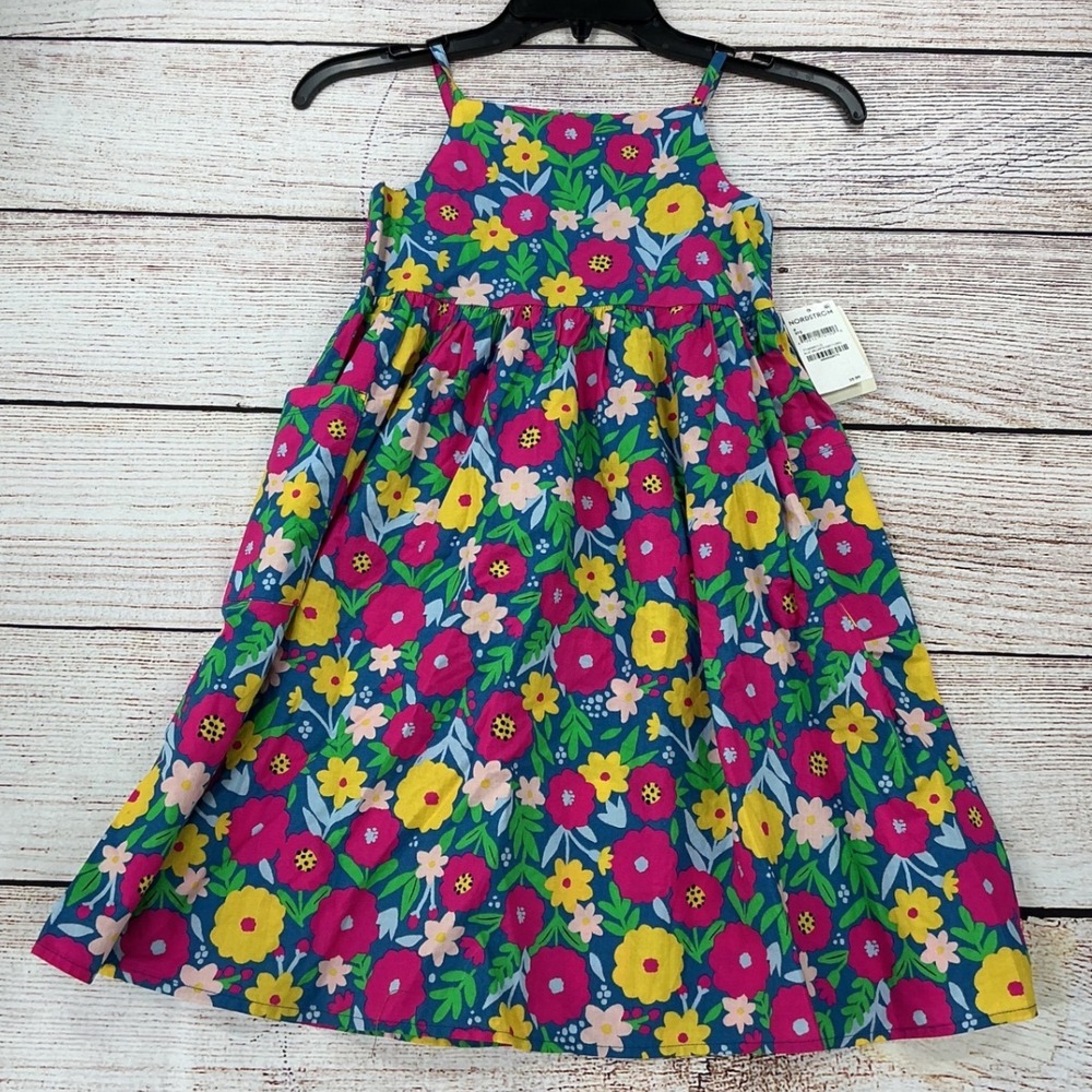Tucker + Tate Enid Floral Cotton Dress Girls 8 Blue Vallarta New With Tags